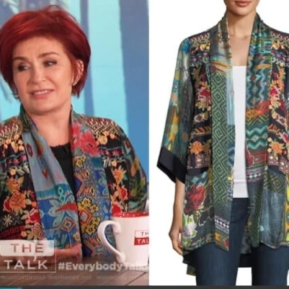 Johnny Was KobenEmbroidered Silk Twill Kimono GORGEOUS DESIGN AND RARE NWT